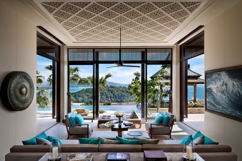 Luxury villa living room treated by Steam Cleaning Phuket